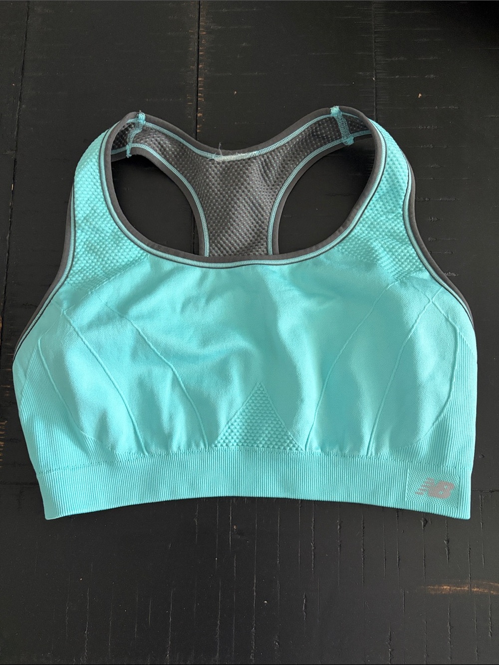 New Balance Aqua/Turquoise Racerback Sports Bra - Supportive Fit